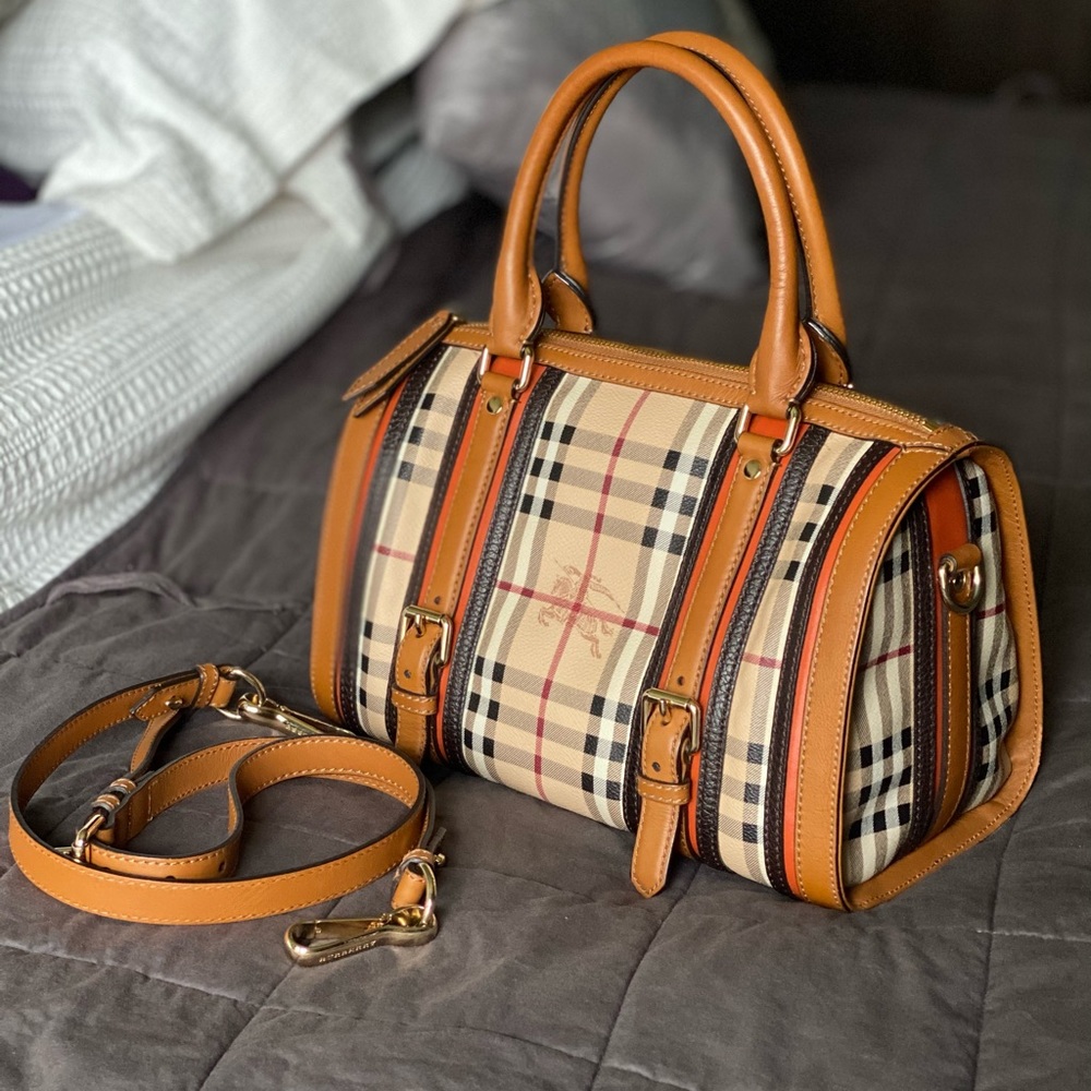 Burberry Color Block Alchester Medium Bowling Bag